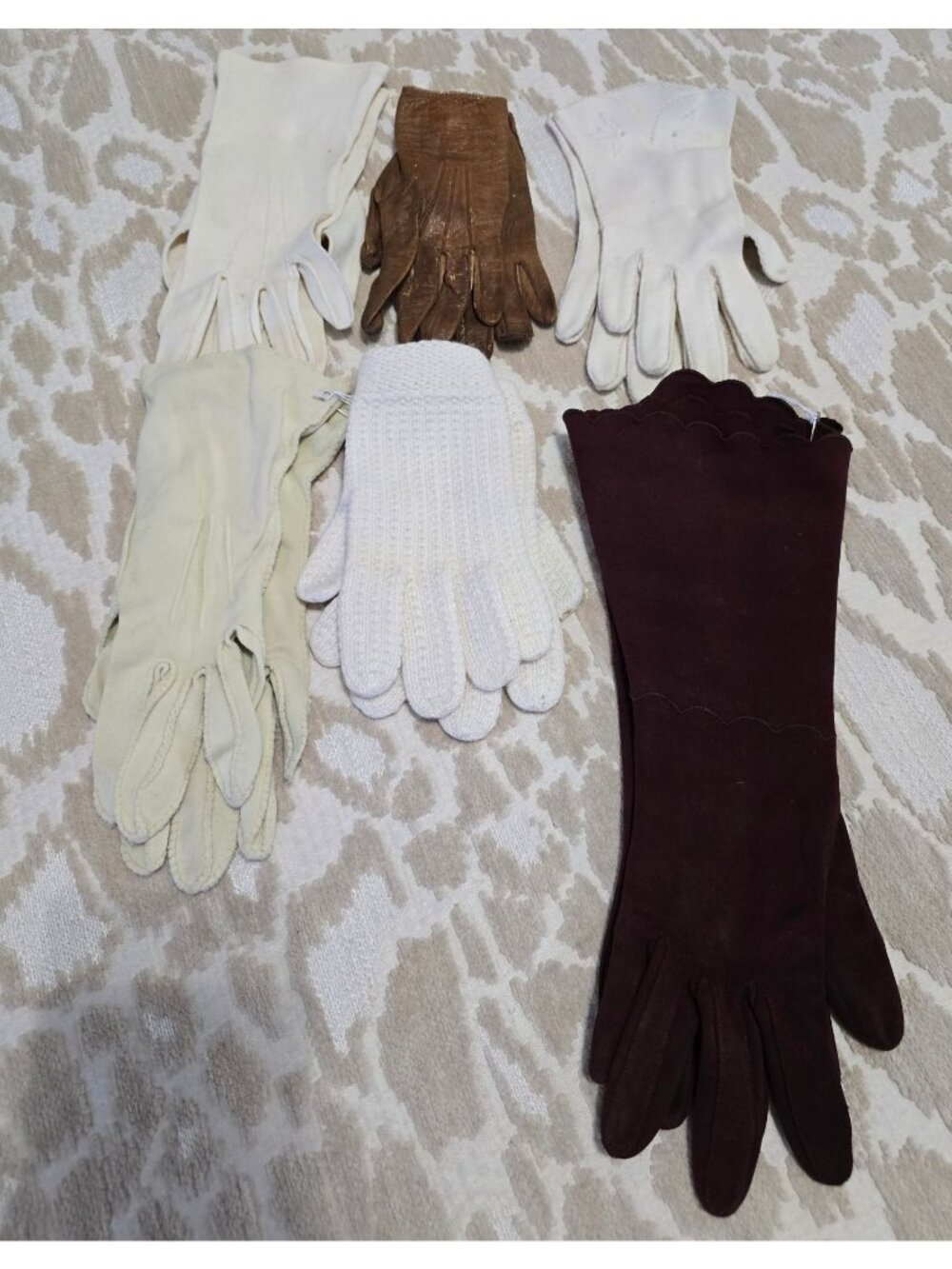 Vintage Womens Gloves Assorted Leather Knit & Fabric